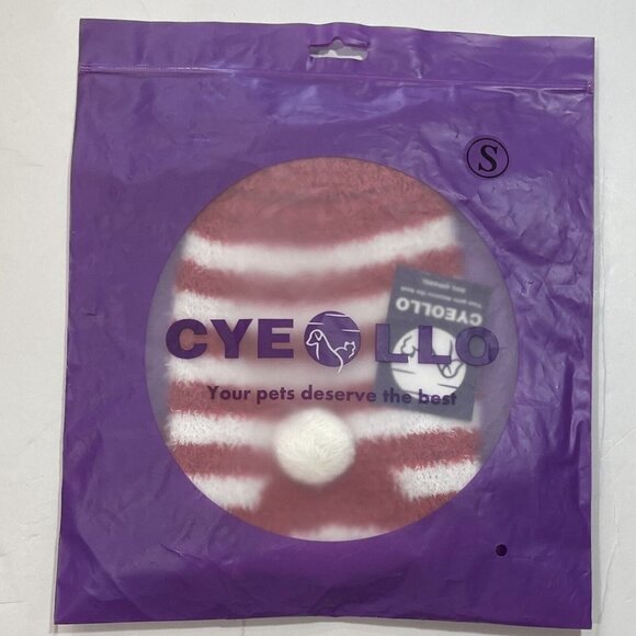 CYEOLLO Dog Christmas Sweater Red White Stripe Small Santa w/Glasses Pets NEW - Picture 9 of 14